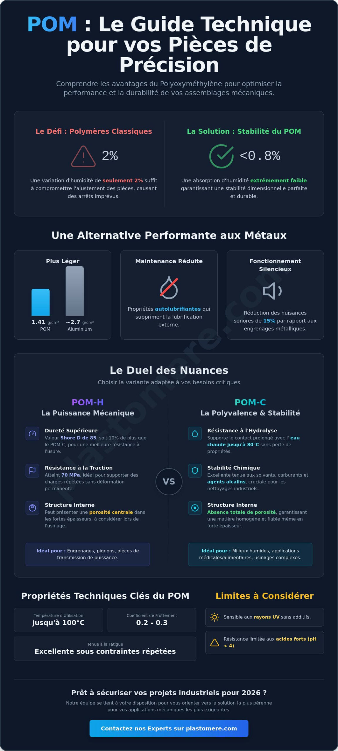 Le POM (Polyoxyméthylène) : Guide des Propriétés et Usinage Industriel en 2026