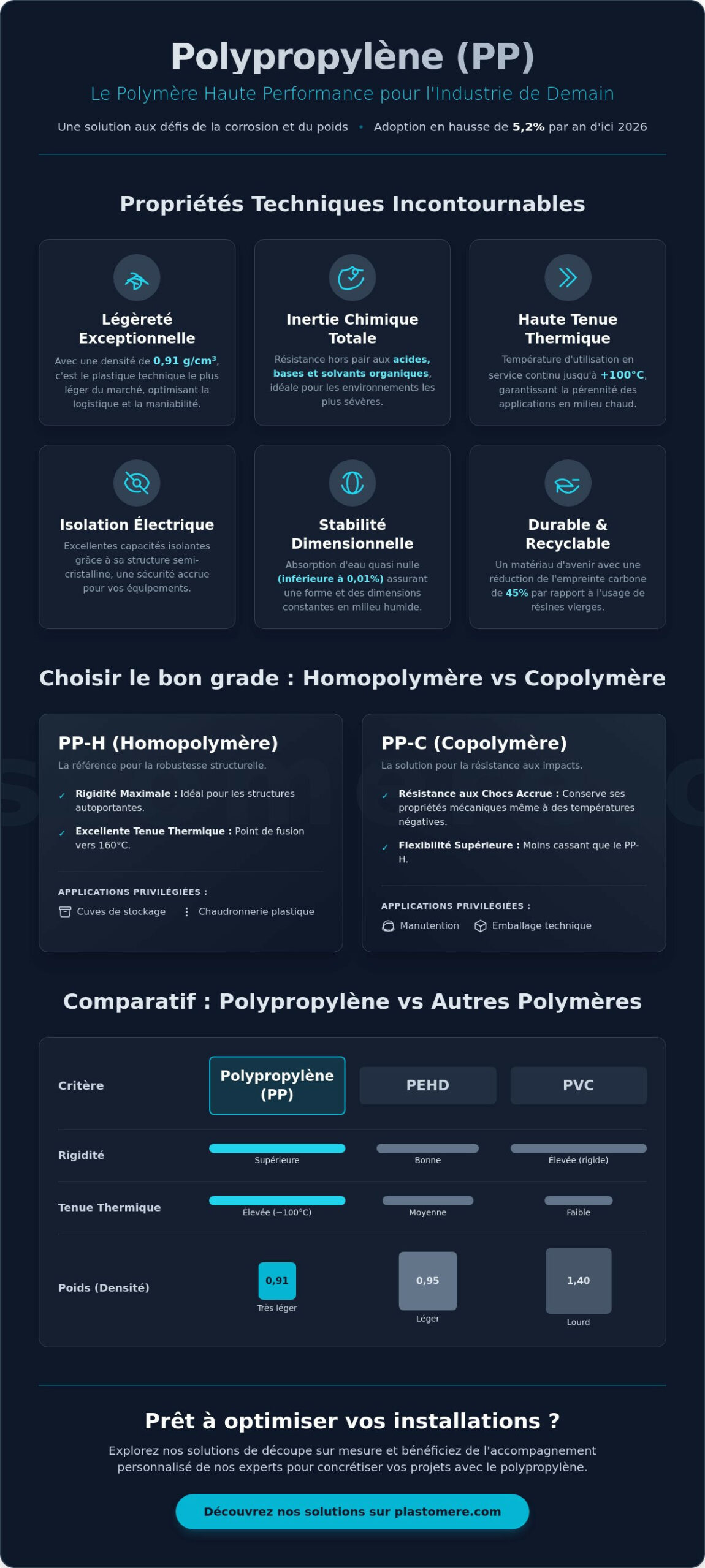 Le Polypropylène (PP) : Guide Complet des Propriétés et Usages Industriels en 2026