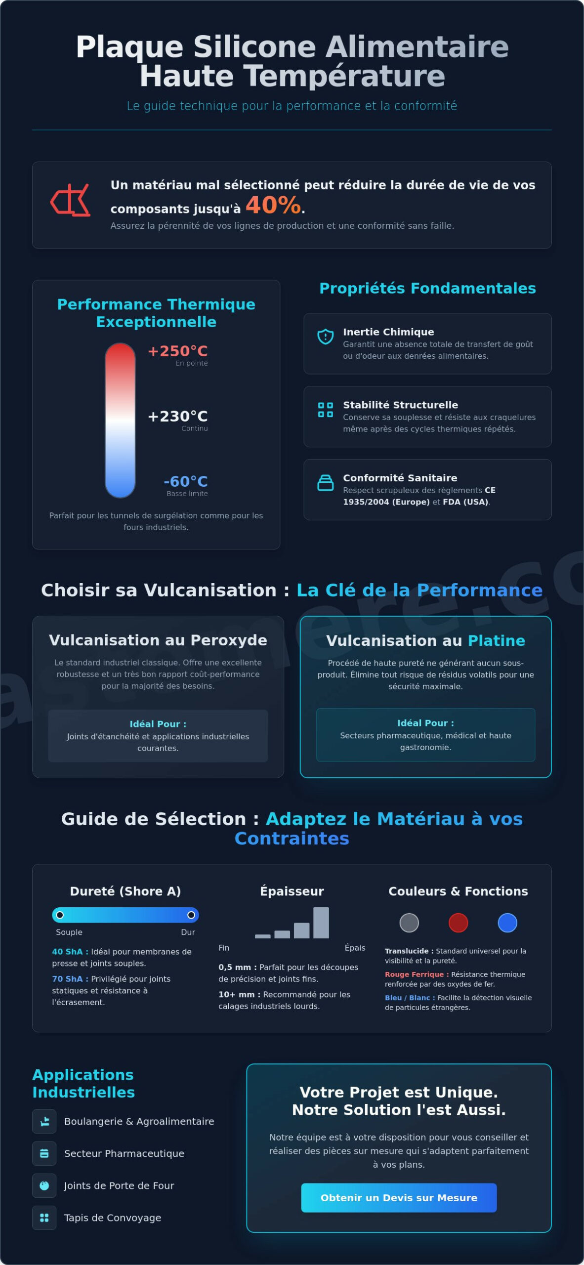 Plaque silicone alimentaire haute température : Guide d’achat et critères techniques