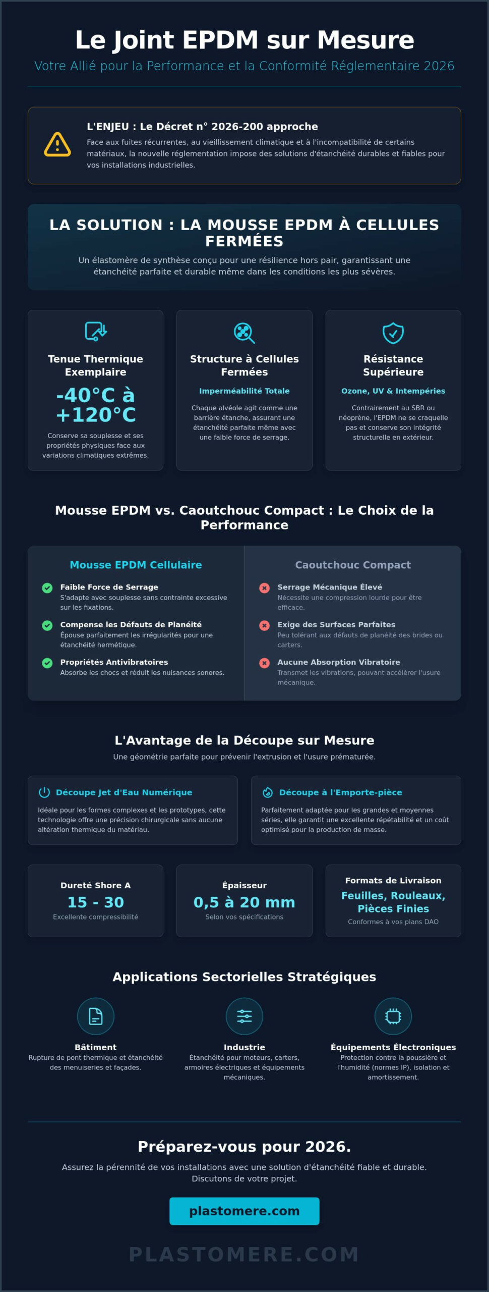 Joint EPDM découpé sur mesure : Guide technique de la mousse EPDM pour l’industrie en 2026