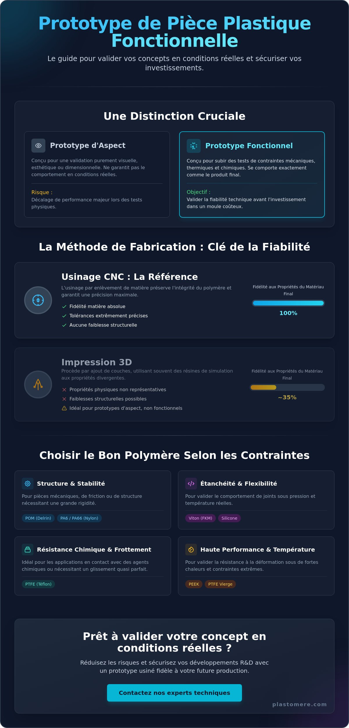 Prototype de pièce plastique fonctionnelle : Guide des matériaux et techniques