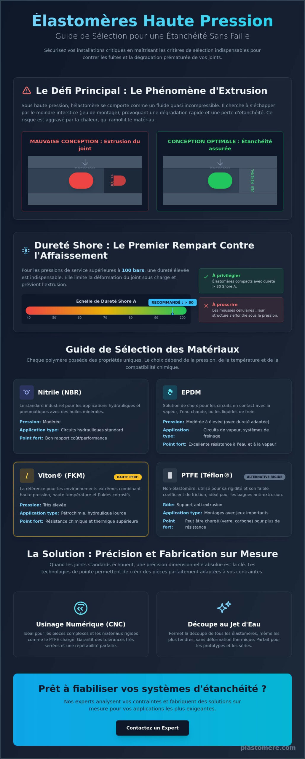 Élastomère résistant aux hautes pressions : Guide technique pour l'étanchéité industrielle