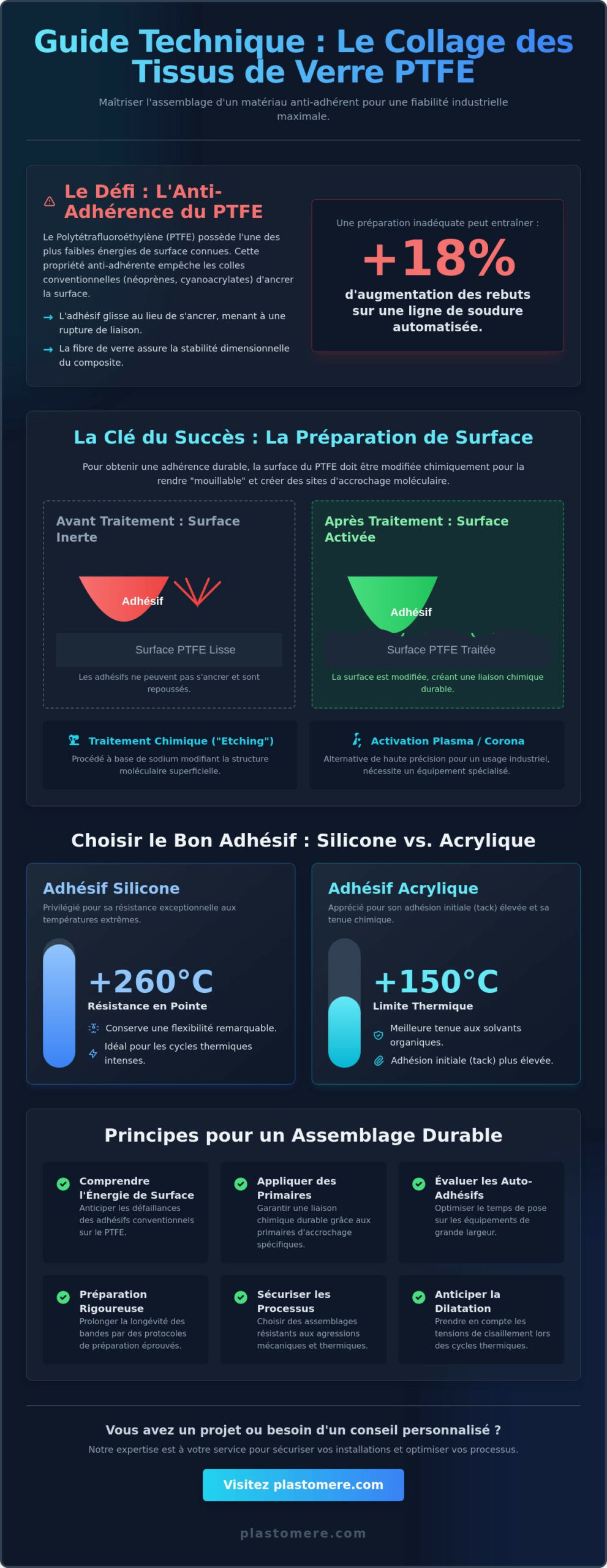 Collage des tissus de verre PTFE : Guide technique pour une adhérence optimale
