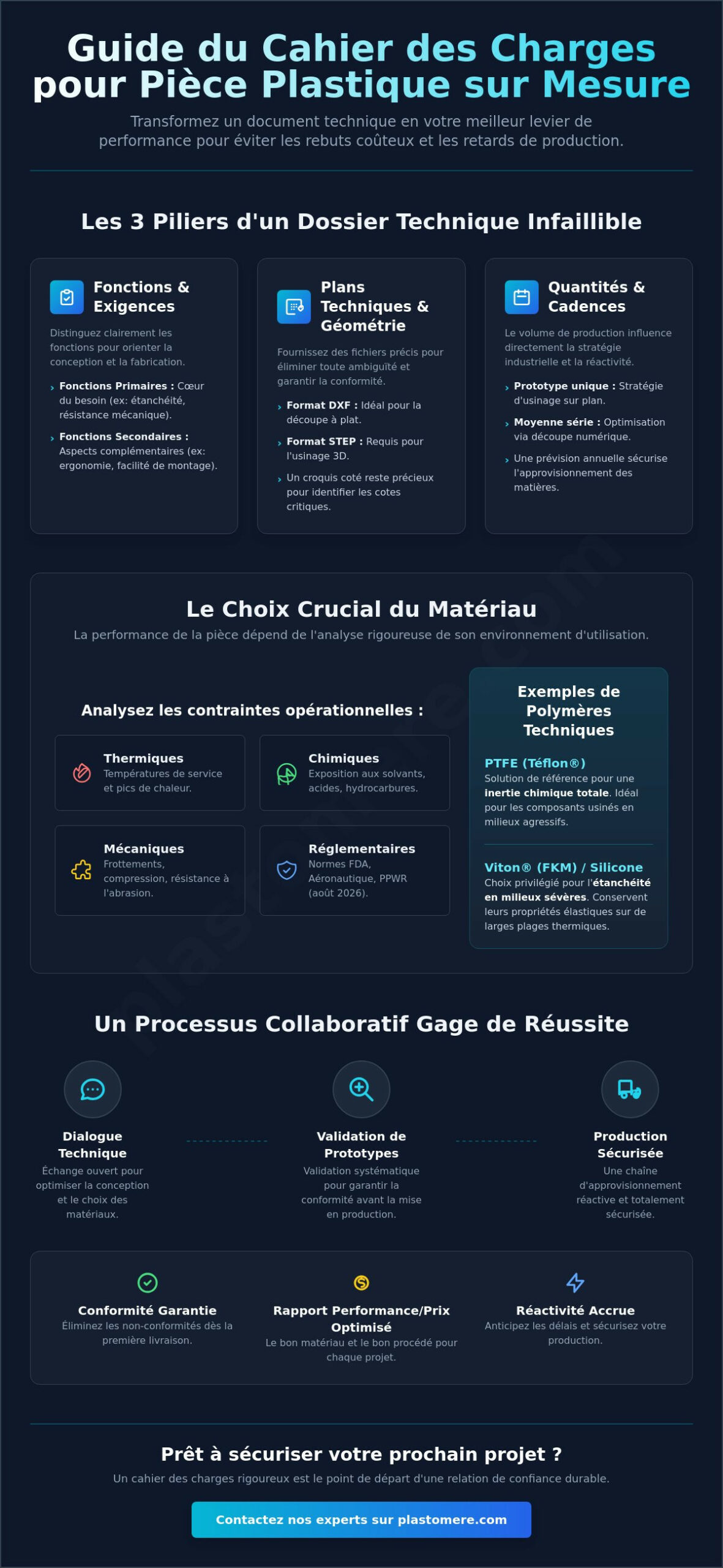 Cahier des charges pour pièce plastique sur mesure : Guide de rédaction technique 2026