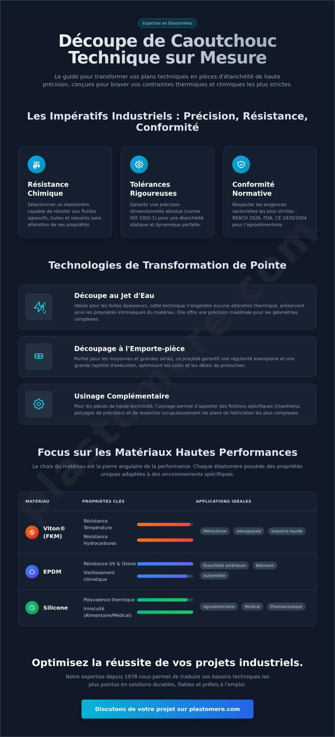 Découpe de caoutchouc technique sur mesure : Solutions et expertise industrielle 2026
