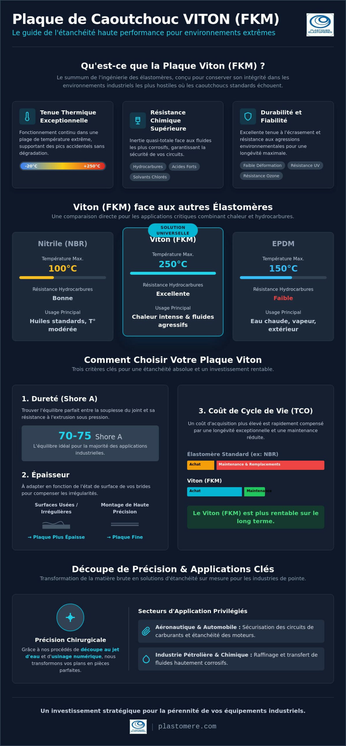 Plaque de caoutchouc Viton (FKM) : Guide technique et solutions de découpe 2026