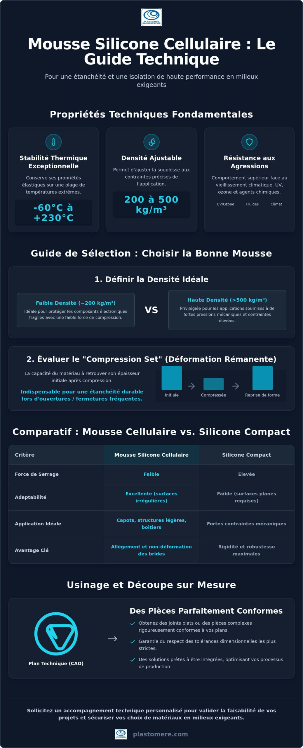Mousse silicone cellulaire : Propriétés, applications et guide de sélection industrielle