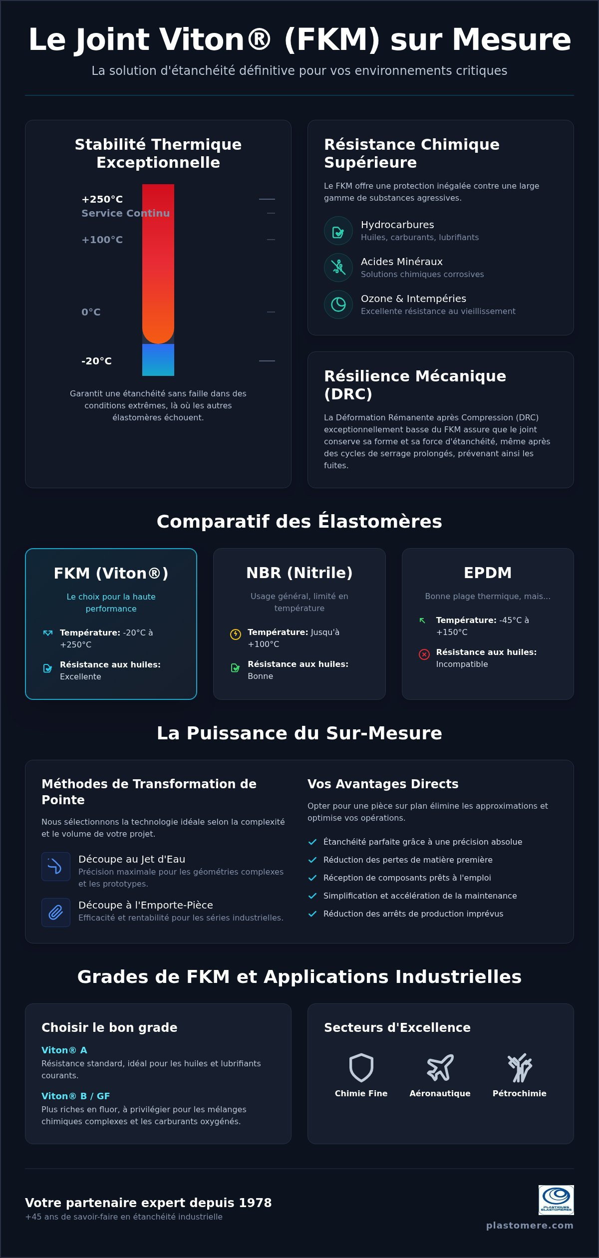 Joint Viton sur mesure : Solutions d'étanchéité FKM pour milieux agressifs