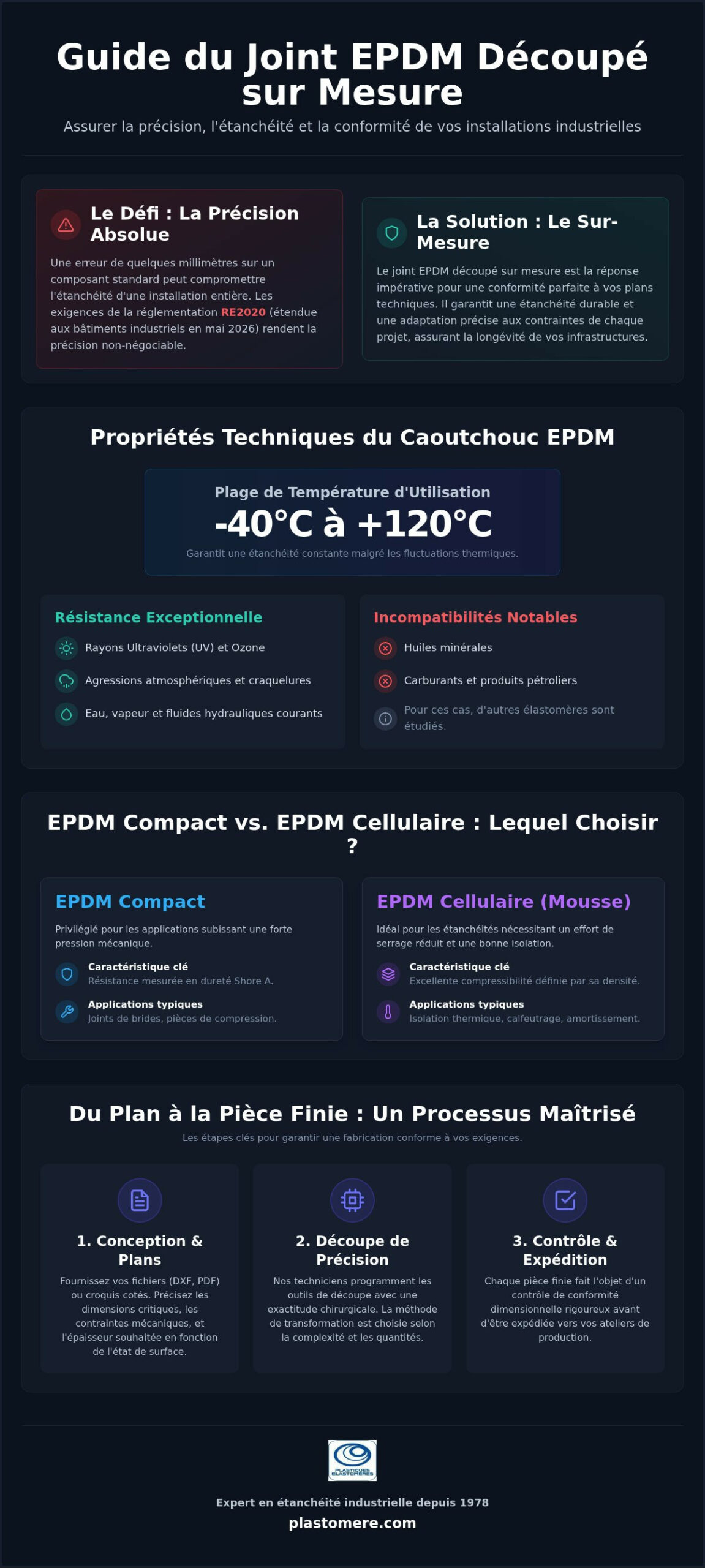 Joint EPDM découpé sur mesure : Guide de l’étanchéité industrielle personnalisée 2026