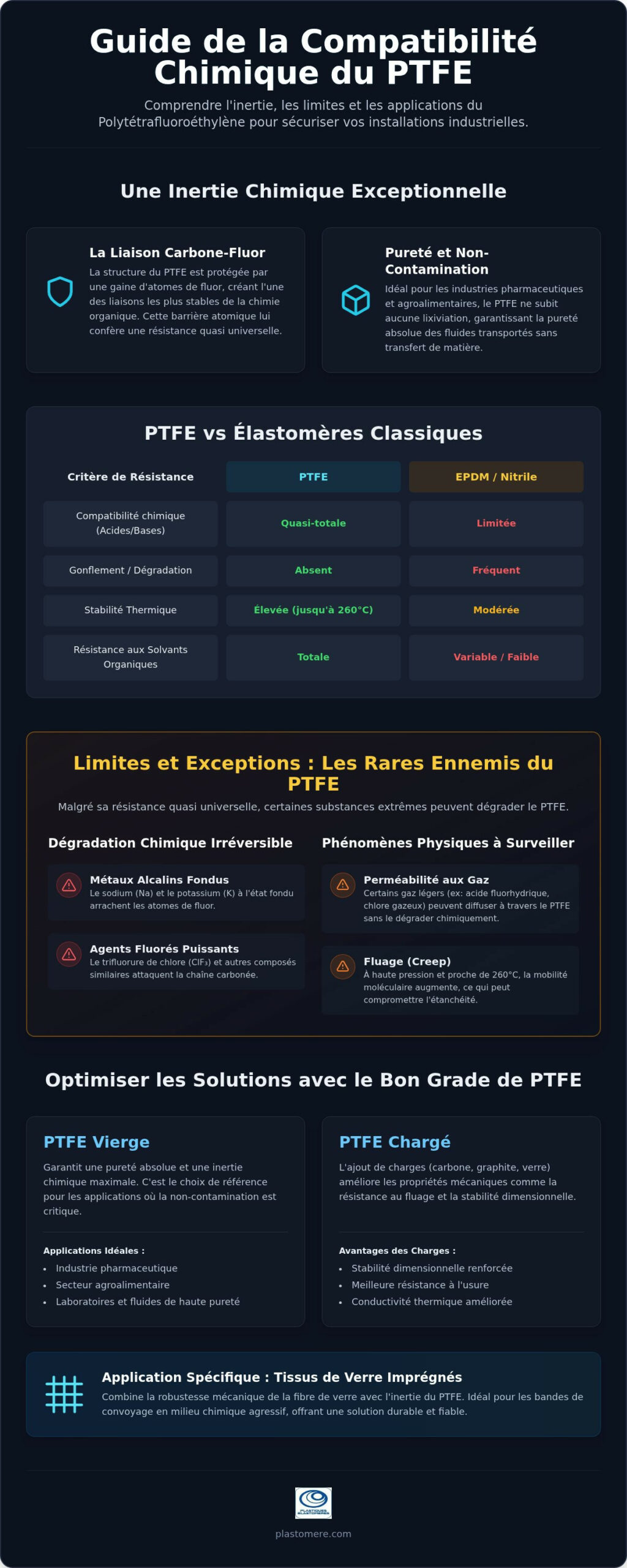 Compatibilité chimique du PTFE : Guide complet pour les environnements industriels (2026)