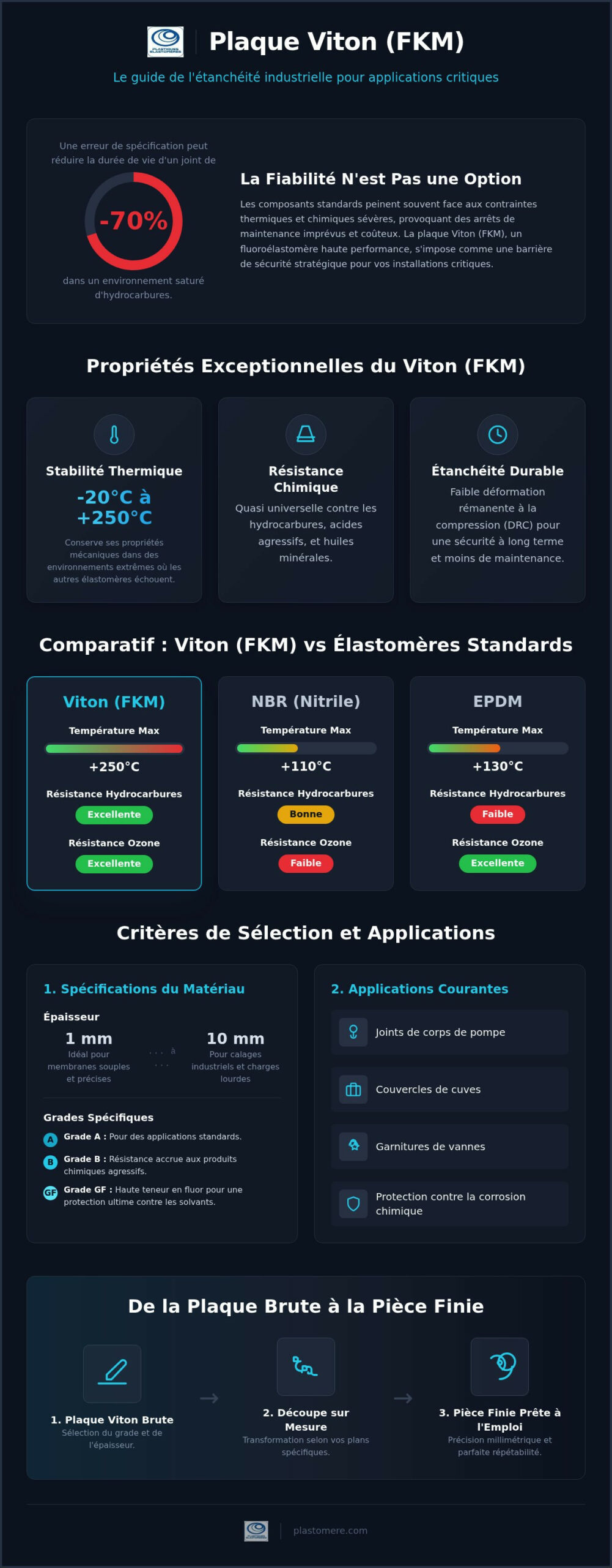 Plaque Viton (FKM) : Guide des Propriétés et Solutions de Découpe Industrielle 2026