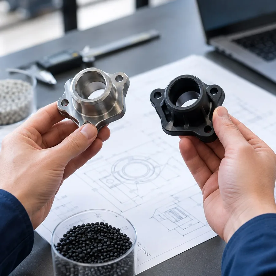Remplacer une pièce métallique par une pièce en plastique technique : méthode et critères de validation